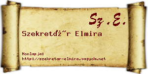 Szekretár Elmira névjegykártya